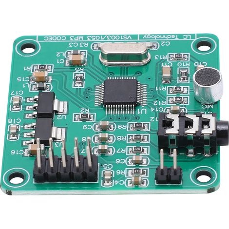 Module audio VS1003, carte de décodage vocal avec microphones intégrés pour MP3, MP3+V, WMA, WAV, MIDI et SP-MIDI (1/5)