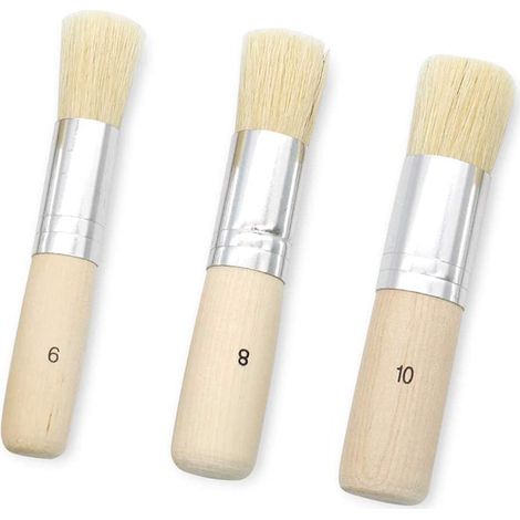 3 Pinceaux à Pochoir pinceaux en Bois à Poils naturels pour Peinture Acrylique, Peinture à l'huile, pochoirs, Loisirs créatifs (13,5/16/18 mm) (1/5)