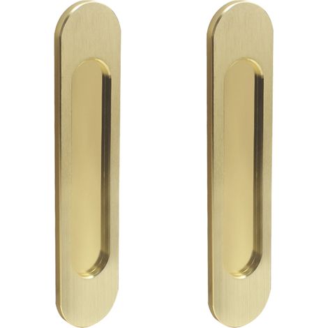 Poignée Pour Porte Coulissante - En Alliage D'aluminium - Finition Or Brossé - Montage Sans Perçage - 2 Pièces (1/5)