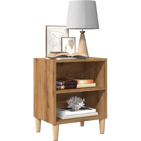 Mesita de noche 2 uds madera ingeniería roble artisian vidaXL (1/5)