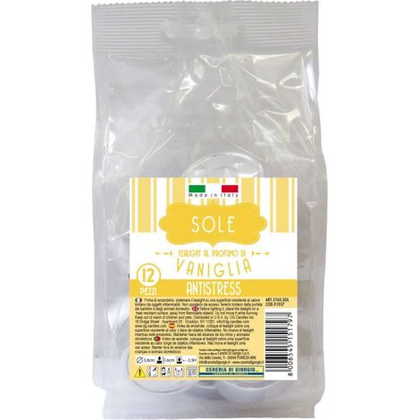 CERERIA DI GIORGIO Tealight profumati vaniglia giallo 12 pz 3.8x3.8 cm (1/2)