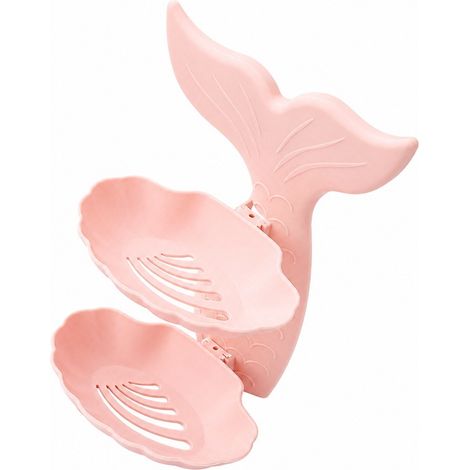 Porte-savon mural double couche, porte-savon amovible pour salle de bain, rose (1/5)
