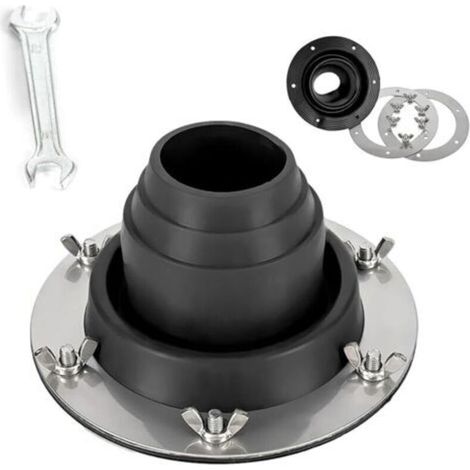 Passe-tuyau de poêle pour tente, four de tente Hot Tent Stove Jack en silicone résistant à la chaleur et base en acier inoxydable, manchon de toit pour réchaud de camping (1/5)