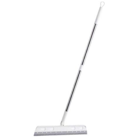 Grattoir à sol en silicone gris, grattoir à eau amovible, balai en mousse pour le nettoyage à l'eau, balai grattoir à sol pour fenêtre de douche avec manche télescopique en caoutchouc, grattoir de sal