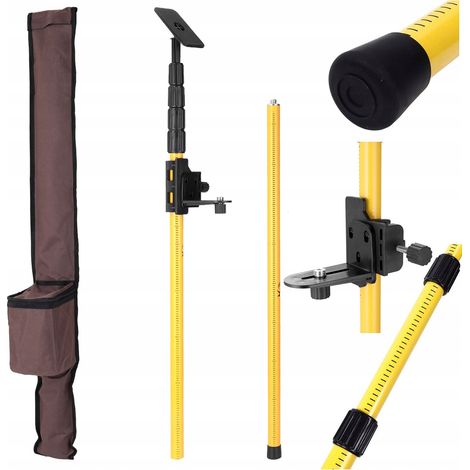 Asta Telescopica in Alluminio 405 cm con Custodia – Regolabile, Filettatura 1/4", Leggera e Portatile, per Geometri e Costruttori