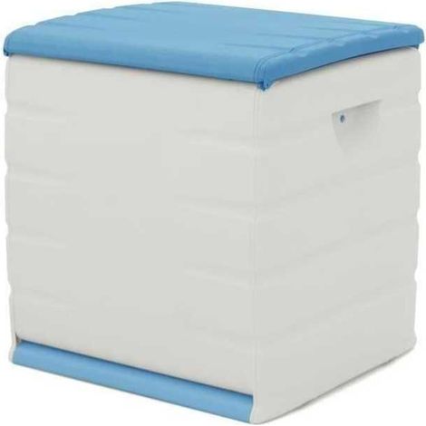 PLASTIKEN Aufbewahrungstruhe mit Schloss beige und blau 190L (1/2)