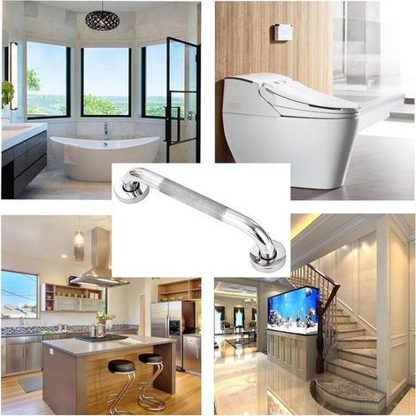 Haltegriffe fürs Badezimmer – Edelstahl 304 – 2er-Set – Rutschfester Griff – Haltegriff für Badewanne, WC und Treppe mit Saugnapf (1/5)