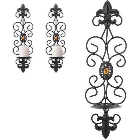 Chandelier mural vintage en strass, chandelier en fer forgé orné de strass, chandelier mural (1/5)