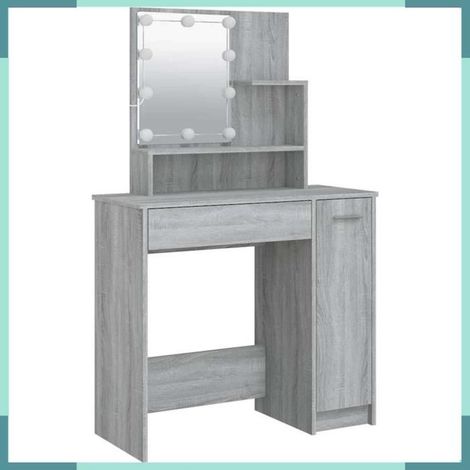 820485 Coiffeuse avec LED Sonoma gris 86,5x35x136 cm (1/5)