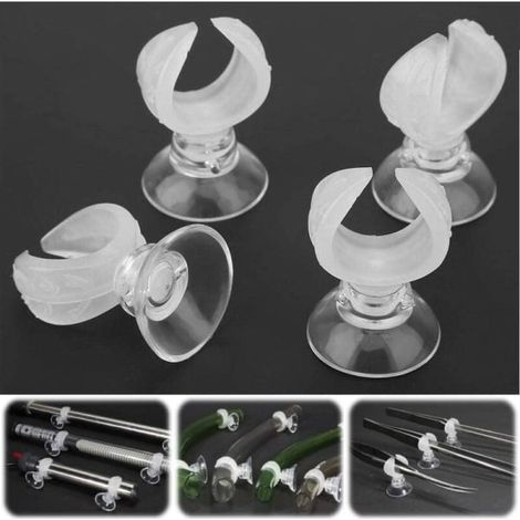 Ensemble de ventouses pour aquarium, 4 unités, 24 mm d'épaisseur, compatible avec des diamètres de 15 à 24 mm.-AquaForge (1/5)