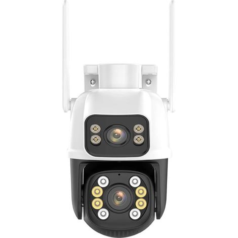 Caméra de sécurité à Domicile 8MP 4K Double Objectif Double écran caméra IP 4MP HD AI détection Humaine Protection de sécurité étanche CCTV Surveillance(8MP NO Card) (1/5)