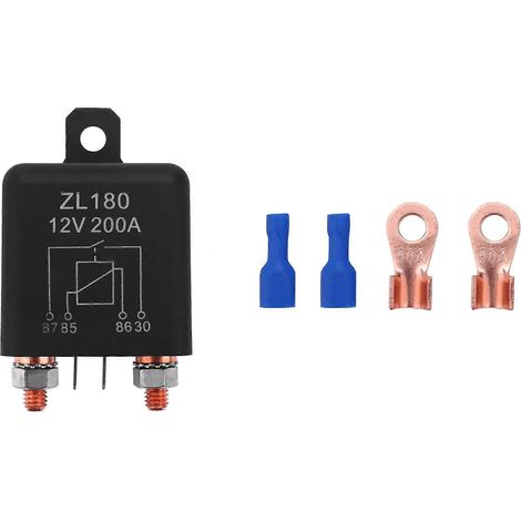 Relais 12V 200A pour moteur de voiture, camion, automobile, bateau, démarreur de voiture, charge divisée robuste ZL180 avec empreinte à 2 broches + 2 bornes - [1 jeu] (1/5)
