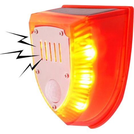 Solar-Alarm-Bewegungsmelder mit Ton, 8 x 9,5 cm, Vogelabwehrgerät für den Bauernhof – wasserdichter Solarsensor für Camping, Bauernhof, Obstgarten, Outdoor (1/5)