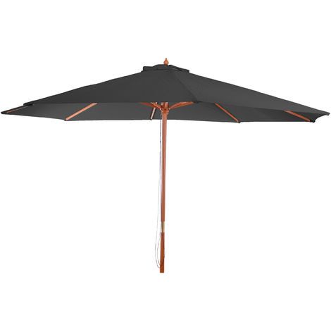 Sonnenschirm Lissabon, Gartenschirm Marktschirm, Ø 3m Polyester/Holz anthrazit (1/5)