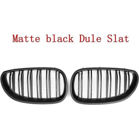 Glänzender/Matt-Frontstoßstangengrill mit Doppellinien-Design für BMW 5er E60 M5 E61 520i 545i 550i 535i (2003–2010) – Matt Schwarz