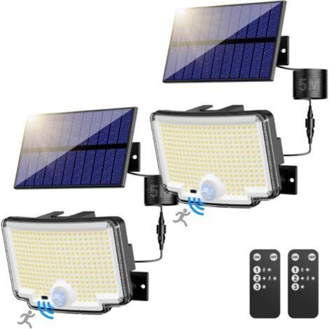 Outdoor Solar Motion Sensor Light [310 LEDs/3 Modes/270° Beam Angle], Outdoor Solar Light with Remote Control, Waterproof Solar Outdoor Lighting with 5M Cable (2 pieces)