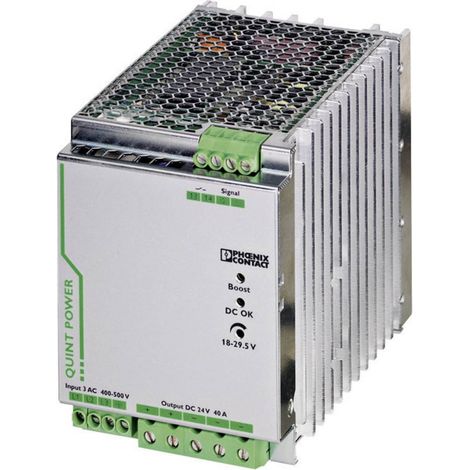 Alimentation pour rail DIN Phoenix Contact, série QUINT-PS/3AC/24DC/40, 24V c.c.out 40A, 400V c.a.in, 960W ( Prix pour 1 ) (1/2)