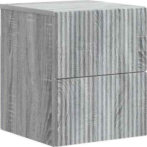 Wandmontierter Nachttisch Graues Sonoma 33 x 34,5 x 40 cm vidaXL