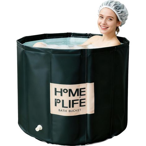 Baignoire pliable pour douche, baignoire autoportante pour bain chaud et bain glacé, baignoire à glace pour adulte (80 x 65 cm) (1/5)