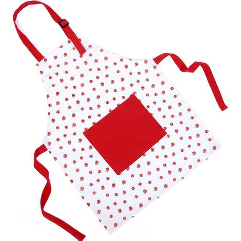 Tablier Enfant - Coton 100 % - Poche Avant - Réglable Bretelles - Pour Cuisine Peinture Art Créatif - 3 à 8 Ans - 1 Pièce