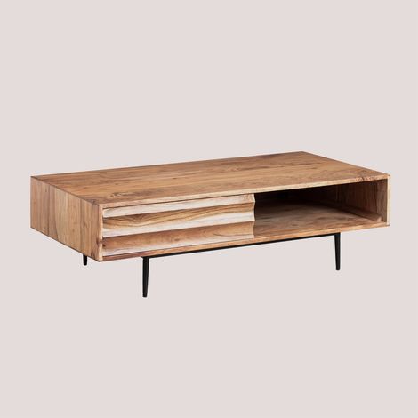 Table basse rectangulaire 120x60 cm en bois d'acacia Petter SKLUM