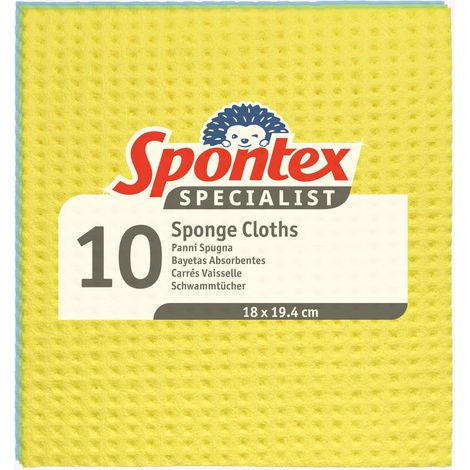 Spontex Specialist Panni spugna,Panni molto assorbenti per la pulizia professionale, 100 per cento cellulosa certificata PEFC, Colori assortiti, Confezione da 10 (1/5)