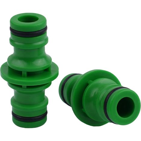 Lot de 10 raccords de tuyau d'arrosage à double mâle, fixation rapide en plastique avec joint en caoutchouc, pour système d'irrigation goutte à goutte.