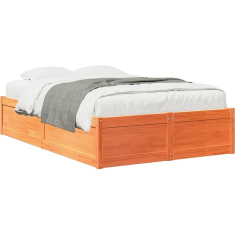Maison Exclusive - Letto senza Materasso Marrone Cera 135x190 cm in Legno di Pino