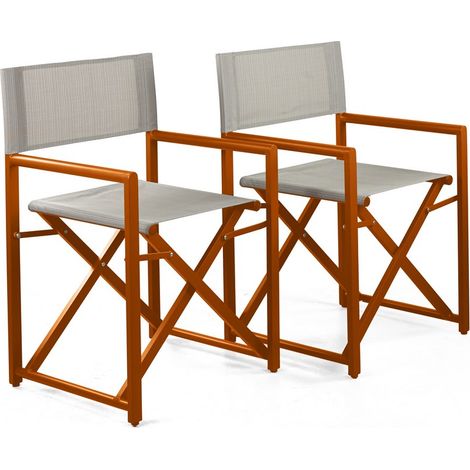 Set da 2 sedie pieghevoli regista da giardino mattone - Gilda (1/5)