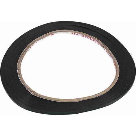 Rouleau de ruban adhésif double face en mousse noire ultra-résistante, 10 m de long et 2 mm de large. Neuf. (1/5)
