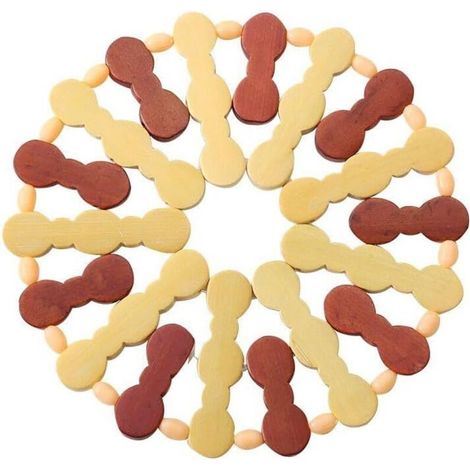 Tovagliette, sottopentola, ciotole di bambù, sottopentola, sottopentola resistenti al calore, tovagliette di bambù, set da 3. Rotondo (1/4)