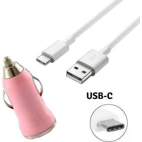 Câble de données USB-C de 1 mètre - compatible avec NOVA - Chargeur de voiture rose - Lot de 2