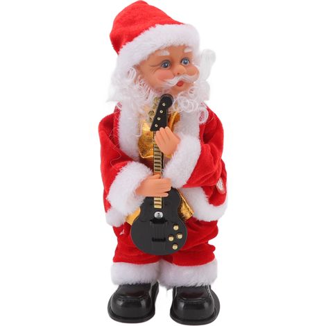 Poupée musicale de Noël - Vieil homme dansant avec guitare, décoration festive et cadeau amusant (1/5)