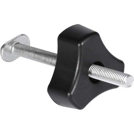 MINKUROW Morsetto Per Scanalatura A T, Morsetto Di Fissaggio Ad Azione Rapida In Metallo, Per Strumento Per La Lavorazione Del Legno Con Scanalatura A T Con Binario A T (Vite A T + Dado Per Manopola I (1/5)