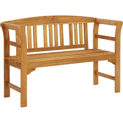 vidaXL Banco de jardín madera de acacia maciza 114 cm (1/5)