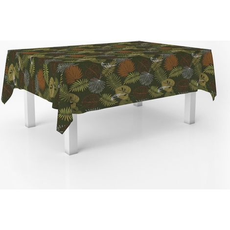 Nappe Toile cirée Lavable rectangulaire 260x140 cm Arga Orange (1/5)