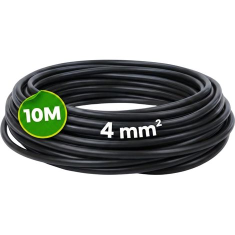 WEBMATEL Cable Eléctrico Flexible 4 mm² 10 m H07Z1-K Unipolar Libre Halógenos Negro (1/5)