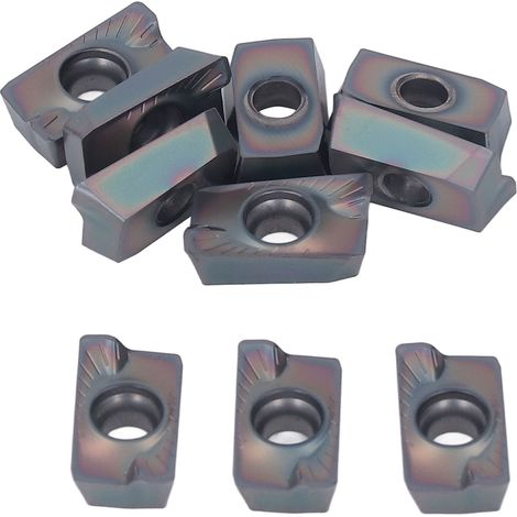 Kit de 10 plaquettes de tournage en carbure pour tour, fraisage CNC, pour bois et acier. (1/5)