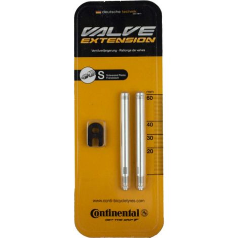 Continental Ventilverlängerung 60 mm 2er Set, Aluminium, silber
