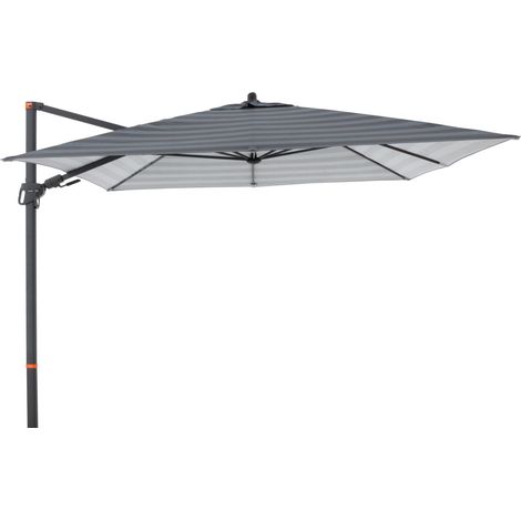 Doppler Pendelschirm "myZone" 280 x 280 cm, Blockstreifen anthrazit, Bezug aus 100 % Polyester, Gestell aus Aluminium, Gewicht 27,8 kg (1/5)