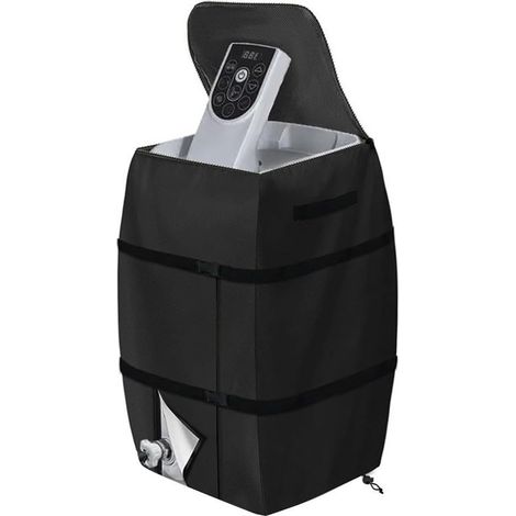 Housse de pompe gonflable pour chauffe-eau de spa Noir 43x38x54cm (1/4)