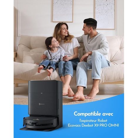 Lot de 21 Accessoires pour Ecovacs Deebot X9 Pro Omni/X11 Pro Omni Aspirateur Robot de Rechange, 1 Brosse à Rouleau, 3 Rouleaux à Duvet, 4 Filtres, 6 Sacs à Poussière, 6 Brosses Latérales de Rechange (1/3)
