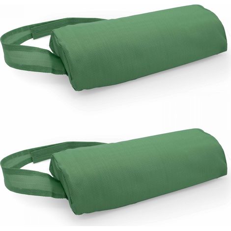Lot de 2 coussins repose-tête pour bain de soleil – Textilène vert cactus – Rembourrage en mousse polyuréthane – Longueur 120 cm – Largeur 18 cm – Solys