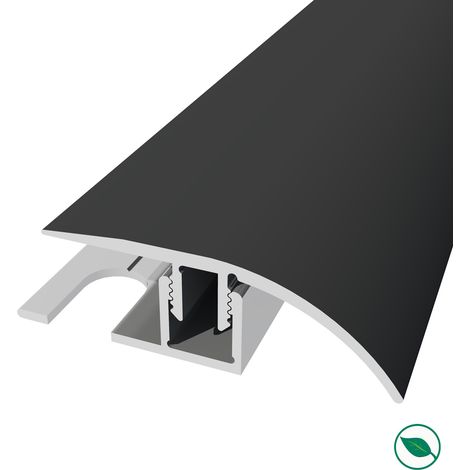 Forestea – Barre de seuil aluminium noir 90 cm – Base joint dilatation – Largeur 3,9 cm – Hauteur 1,4 cm – Pose facile pour transitions (1/2)