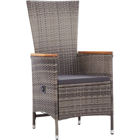 Lot de 2 Chaises d'extérieur,Chaise de jardin avec coussins Résine tressée Gris CFW4054436 (1/5)