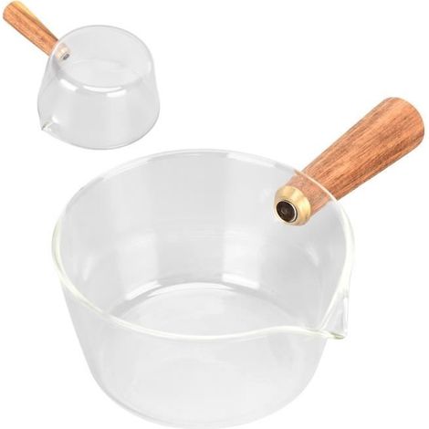 Pot à lait - KEENSO - Verre borosilicaté - Compatible induction et gaz - Poignée fixe - Finition soignée (1/4)