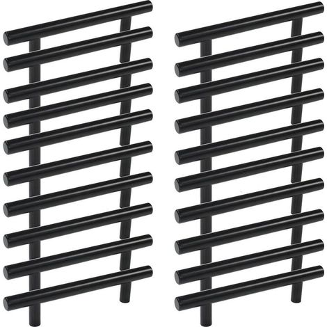 20pcs Poignee Meuble noir Poignée de Meuble Cuisine noir T Poignées Placard Tiroir Noir Entraxe 160mm (1/5)