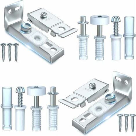 Bi-Fold Door Repair Kit - 2 Piece Set - Steel Brackets - 3/8' Pivots and Guide Wheels - Up to 50 Pound Capacity (1/5)