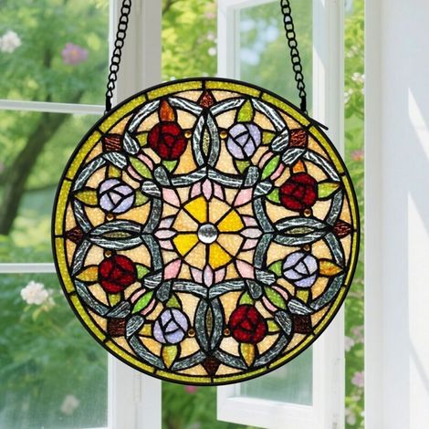 Capteur de soleil en vitrail - décoration spirituelle 15cm (1/4)