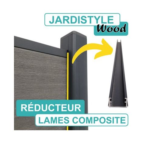 Cloture & Jardin – Réducteur aluminium gris anthracite 2m – Compatible poteaux 2/4 entrées – Écologique et imputrescible – Résistant aux UV (1/4)